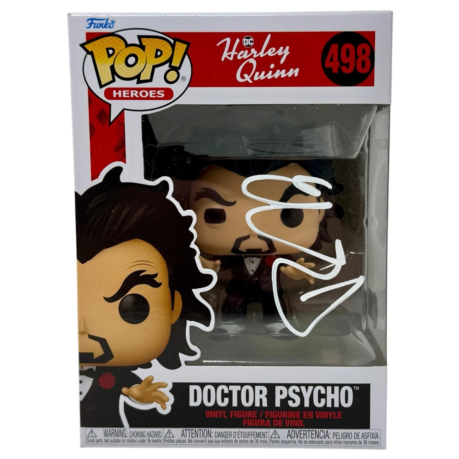 Tony Hale Signed Doctor Psycho Funko Pop Harley Quinn DC #498 Autograph BAS COA