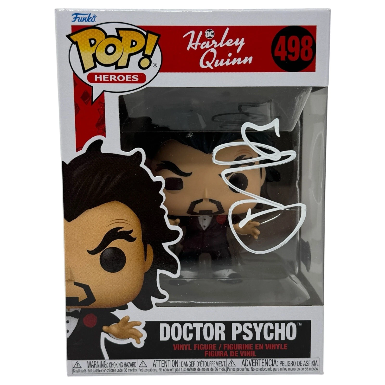 Tony Hale Signed Doctor Psycho Funko Pop Harley Quinn DC #498 Autograph BAS COA