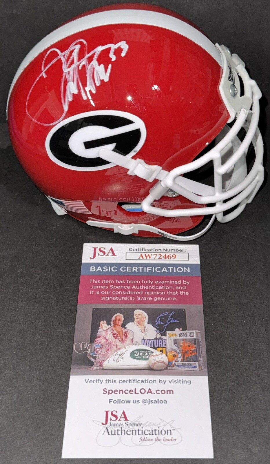 Terrell Davis Signed Autographed Georgia Bulldogs Mini Helmet JSA COA