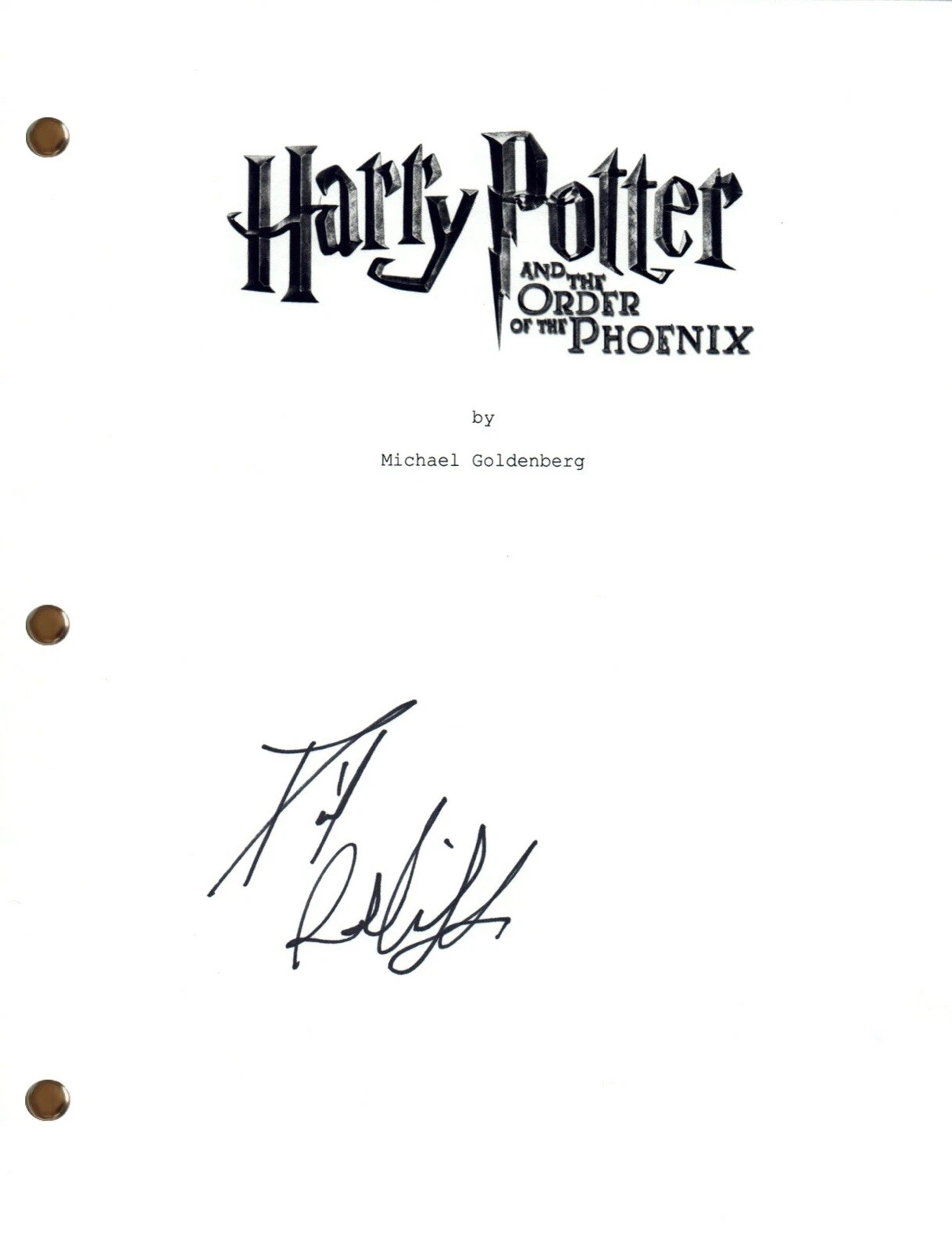 Daniel Radcliffe Signed Autograph HARRY POTTER Order of The Phoenix Script COA