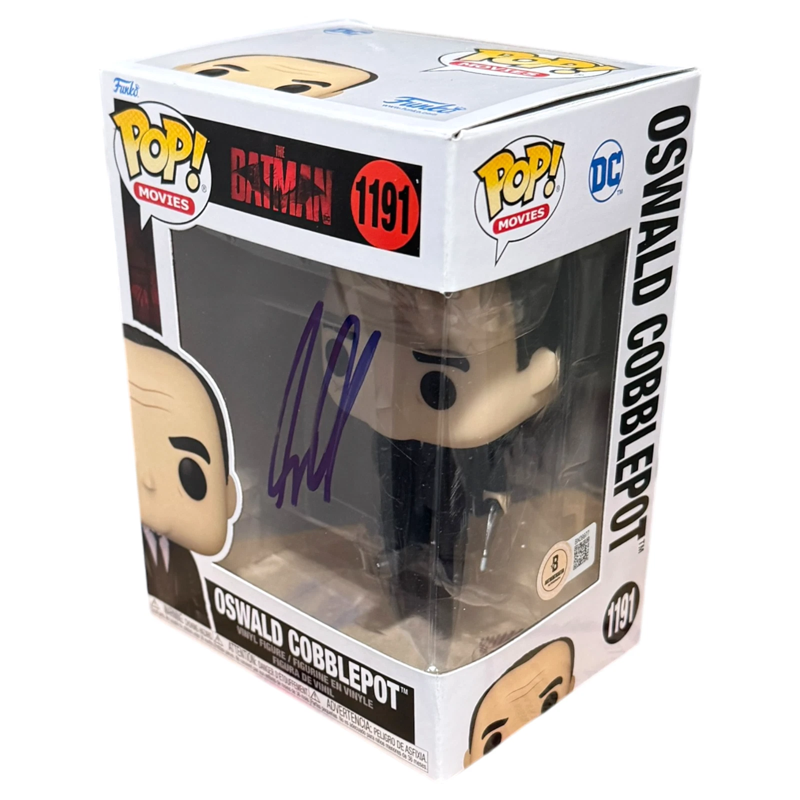 Colin Farrell Signed The Batman Oswald Cobblepot Funko Pop Autograph Beckett COA