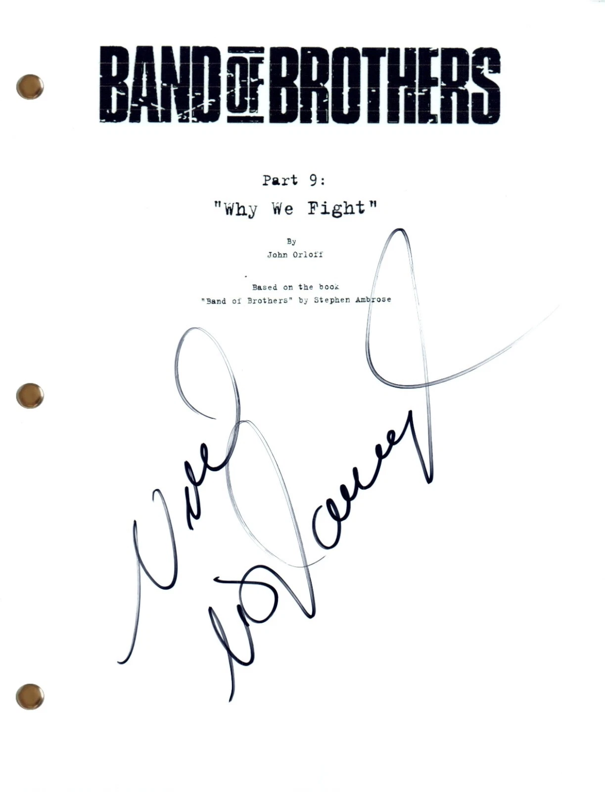 Neal McDonough Signed Autograph BAND OF BROTHERS Episode 9 Script Screenplay COA