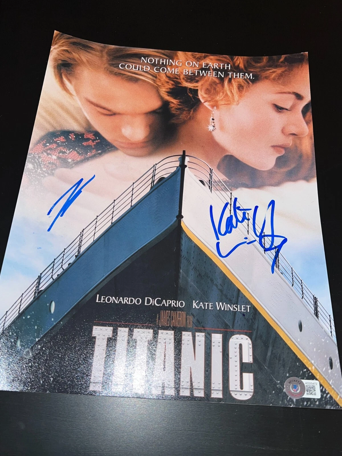 LEONARDO DICAPRIO KATE WINSLET SIGNED AUTOGRAPH 11x14 PHOTO POSTER BECKETT BAS E