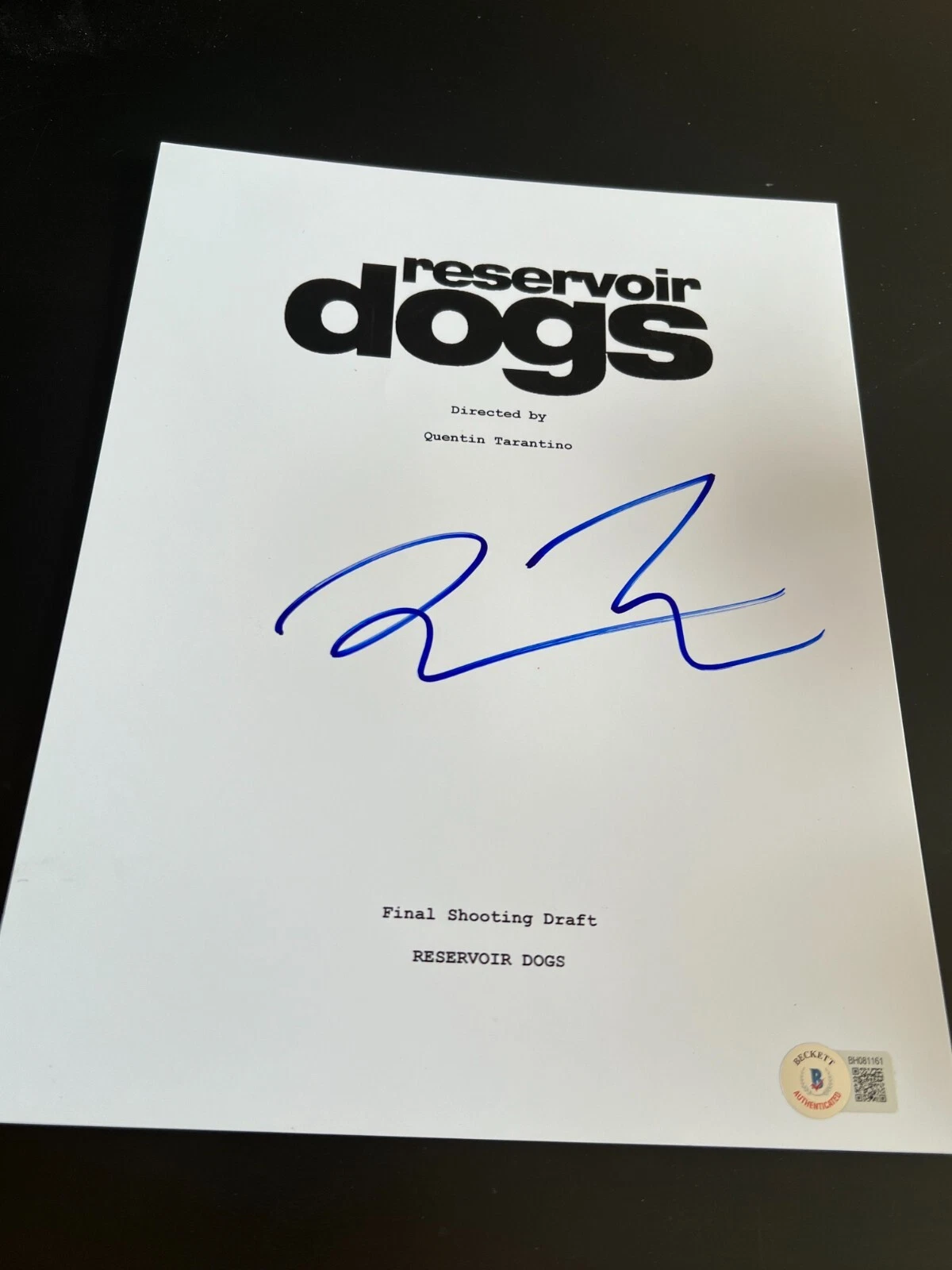 QUENTIN TARANTINO SIGNED AUTOGRAPH MOVIE SCRIPT RESERVOIR DOGS BECKETT BAS COA D