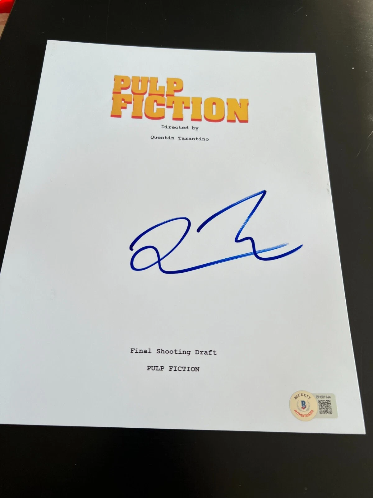 QUENTIN TARANTINO SIGNED AUTOGRAPH MOVIE SCRIPT PULP FICTION BECKETT BAS COA X10