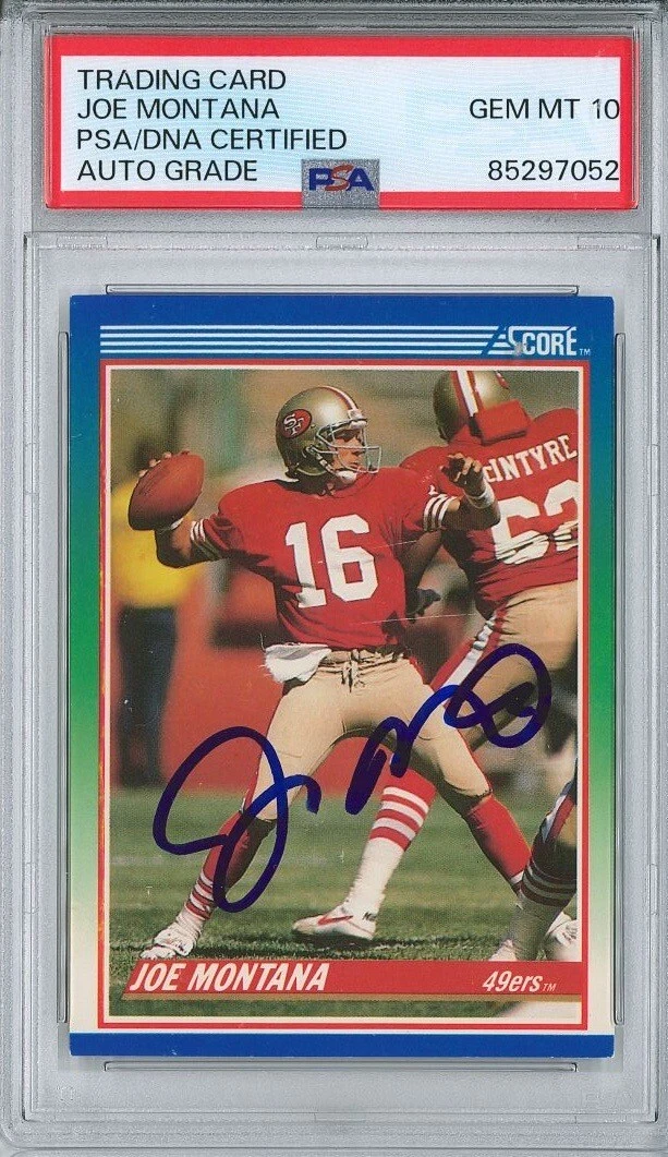 Joe Montana Signed 1990 Score #1 PSA 85297052 GM MT 10 AUTO