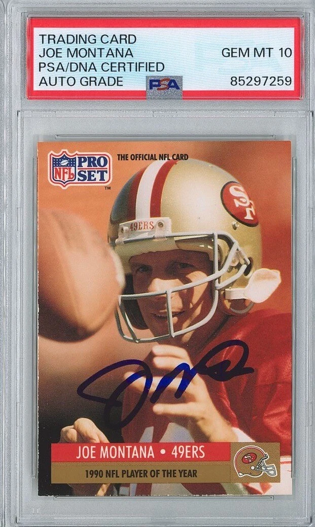 Joe Montana Signed 1991 Pro Set #3 1990 NFL POY PSA 85297259 GM MT 10 AUTO