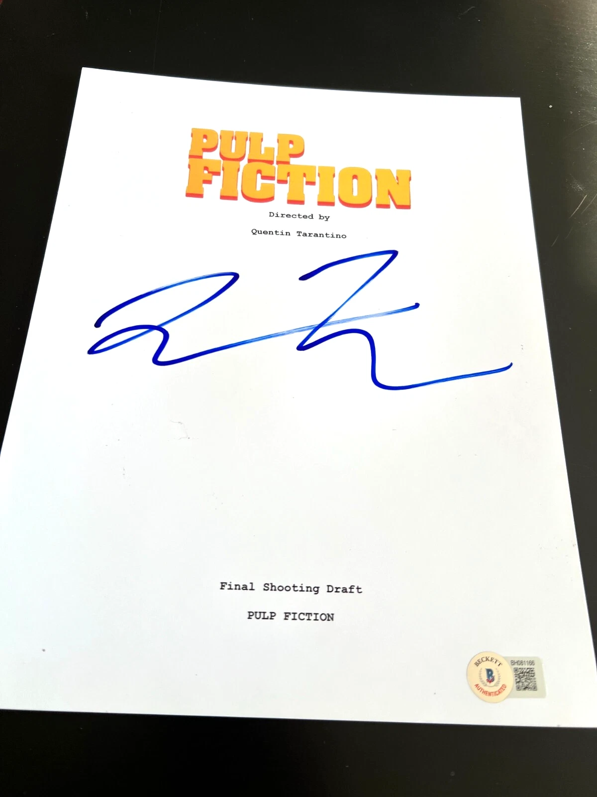 QUENTIN TARANTINO SIGNED AUTOGRAPH MOVIE SCRIPT PULP FICTION BECKETT BAS COA X9