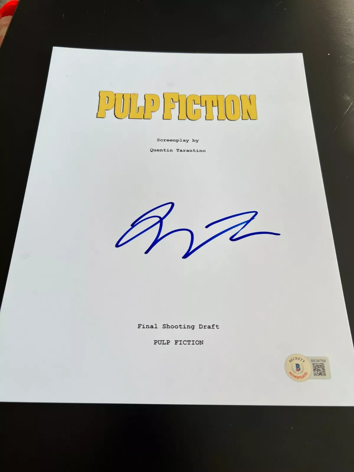 QUENTIN TARANTINO SIGNED AUTOGRAPH MOVIE SCRIPT PULP FICTION BECKETT BAS COA X11
