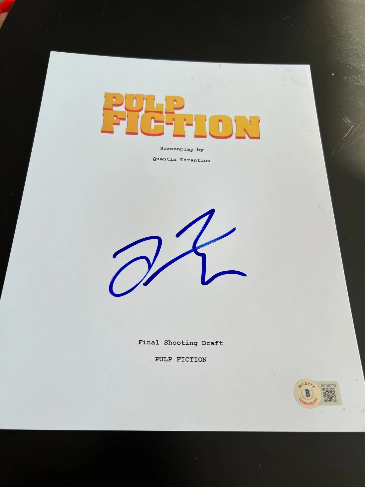 QUENTIN TARANTINO SIGNED AUTOGRAPH MOVIE SCRIPT PULP FICTION BECKETT BAS COA X13