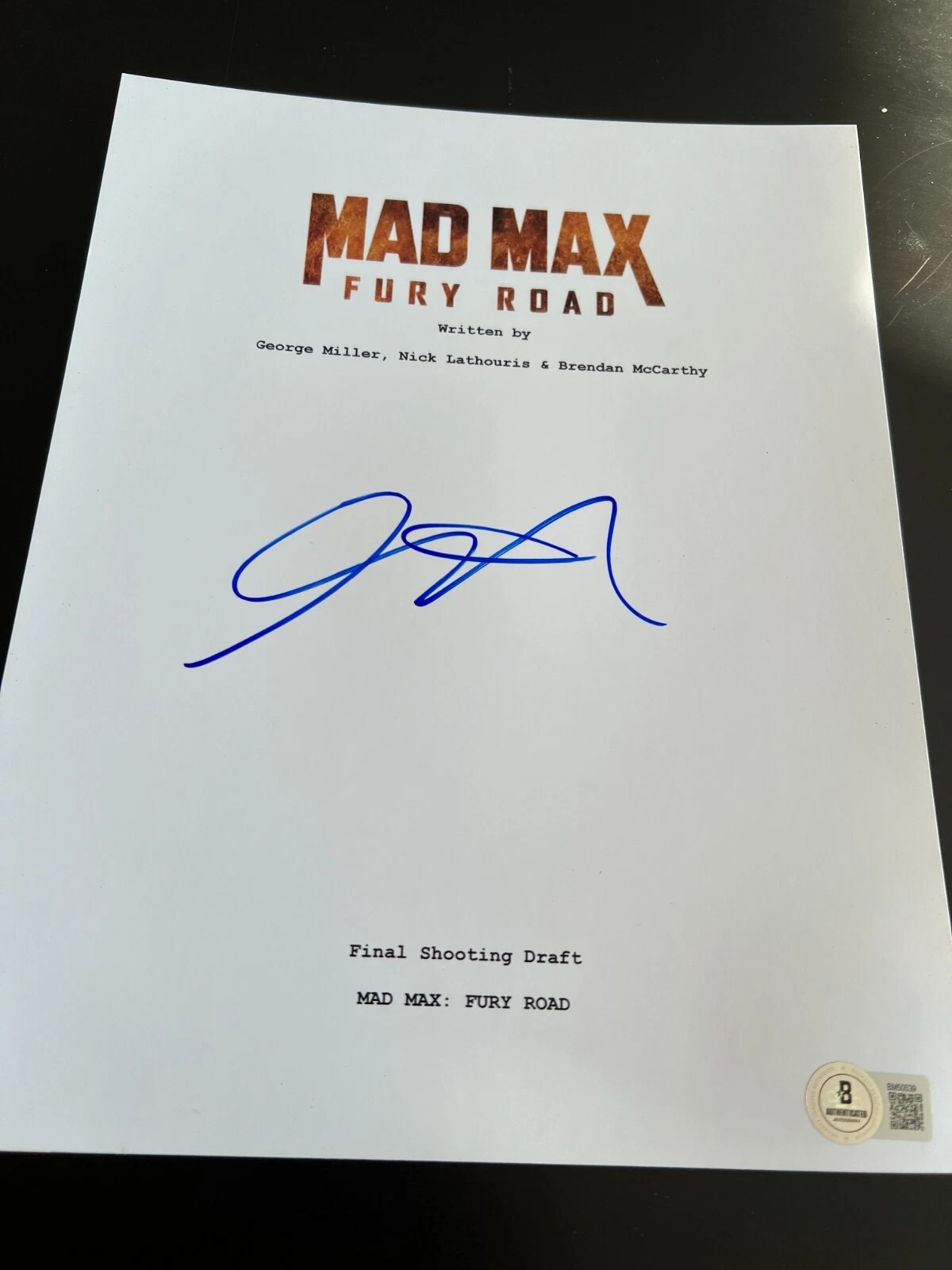 GEORGE MILLER SIGNED AUTOGRAPH MOVIE SCRIPT MAD MAX FURY ROAD BECKETT BAS COA E