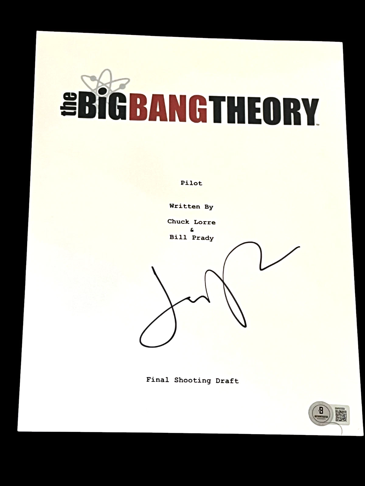 JIM PARSONS SIGNED AUTOGRAPH TELEVISION SCRIPT BIG BANG THEORY BECKETT BAS COA F