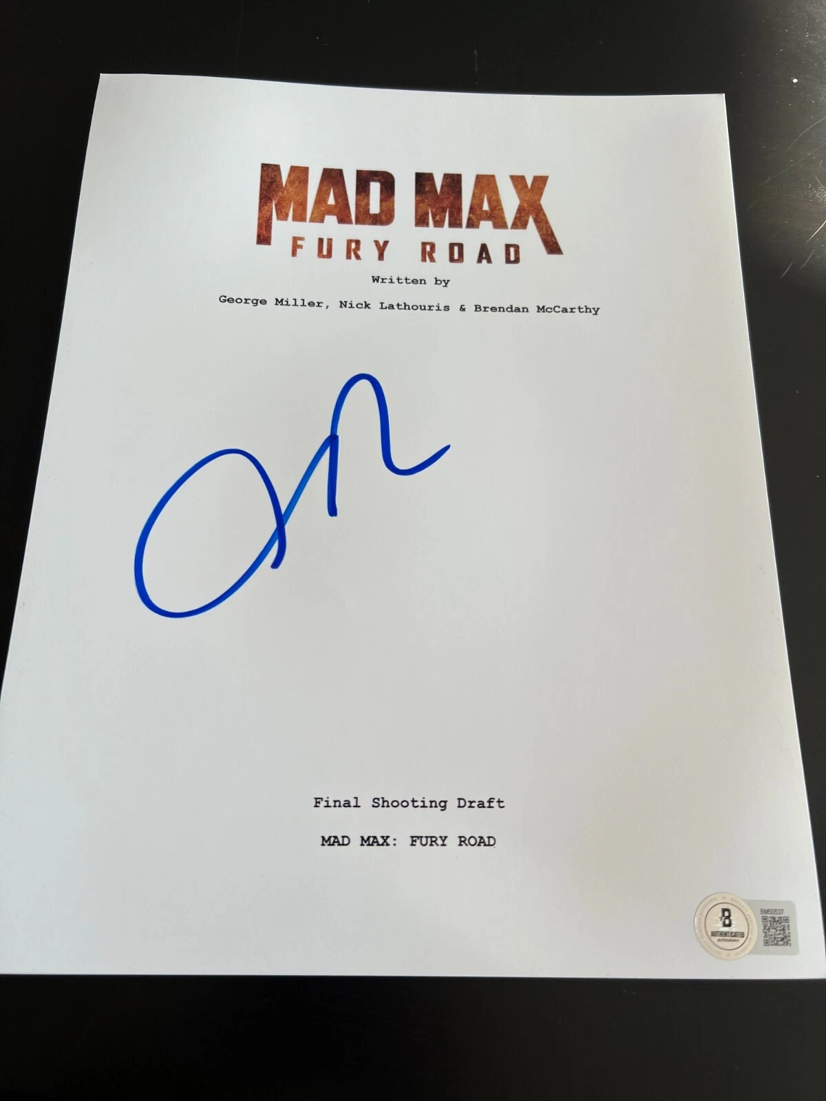 GEORGE MILLER SIGNED AUTOGRAPH MOVIE SCRIPT MAD MAX FURY ROAD BECKETT BAS COA X4
