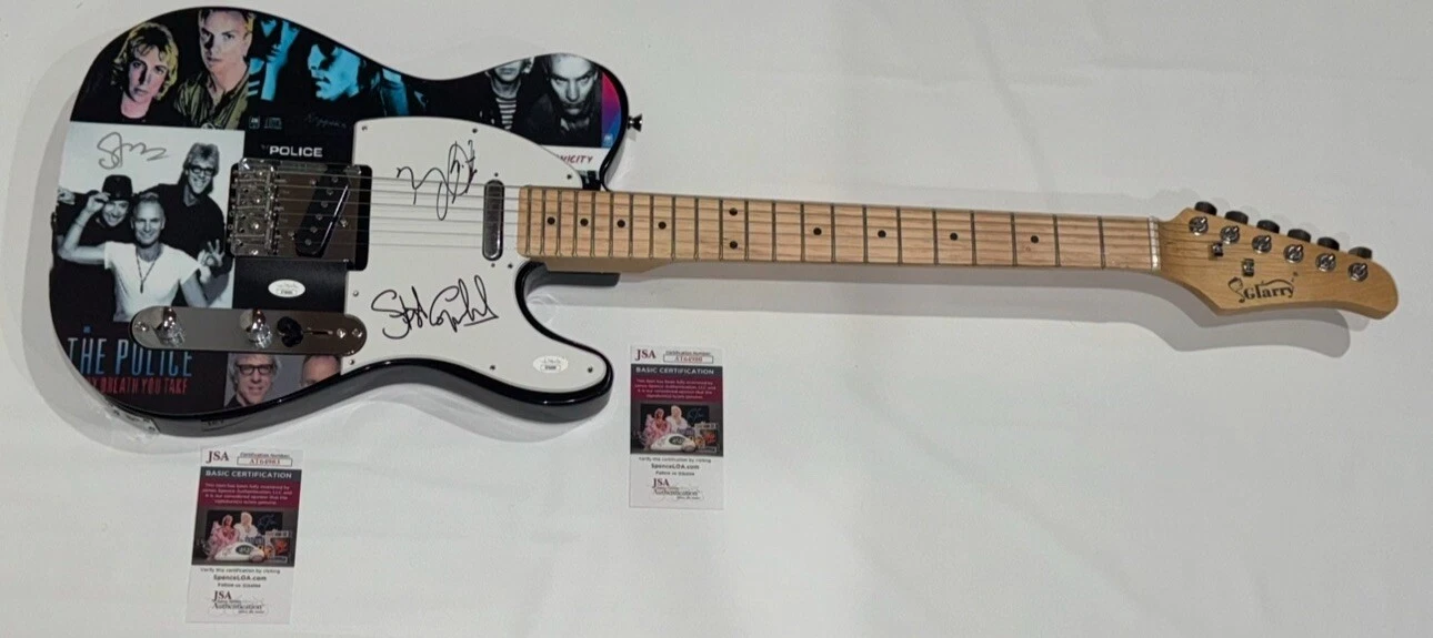 THE POLICE SIGNED CUSTOM ELECTRIC GUITAR STING ANDY SUMMERS COPELAND JSA COA
