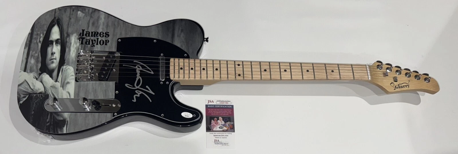 JAMES TAYLOR SIGNED CUSTOM ELECTRIC GUITAR SWEET BABY JAMES JSA COA