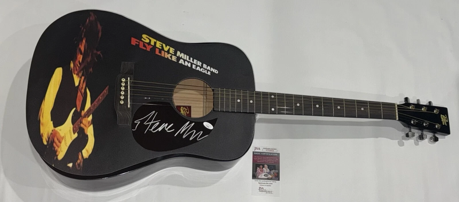 STEVE MILLER SIGNED CUSTOM FLY LIKE AN EAGLE ACOUSTIC GUITAR JSA COA