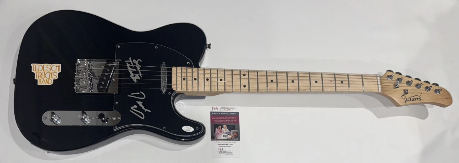 TEDESCHI TRUCKS BAND SIGNED BLACK ELECTRIC GUITAR DEREK SUSAN JSA COA