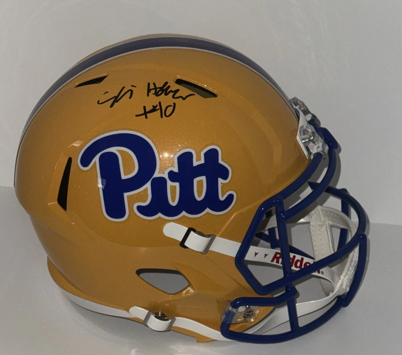 ELI HOLSTEIN SIGNED FULL SIZE PITT PANTHERS SCRIPT HELMET PROOF JSA COA