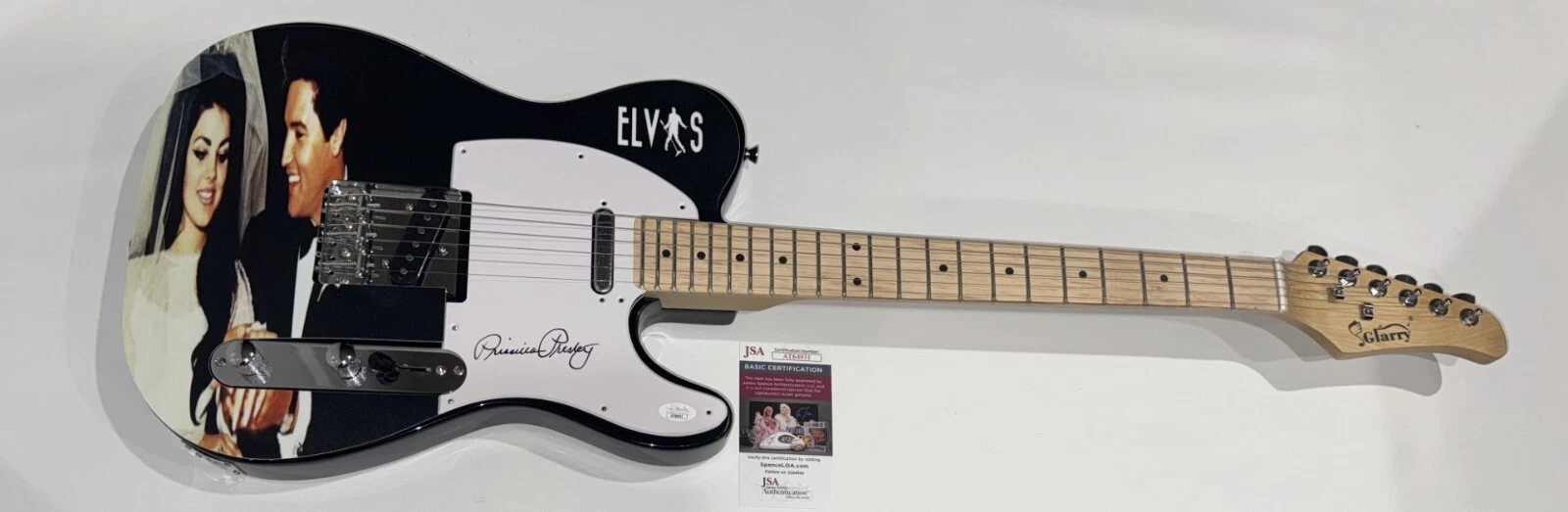 PRISCILLA PRESLEY SIGNED CUSTOM ELECTRIC GUITAR ELVIS JSA COA