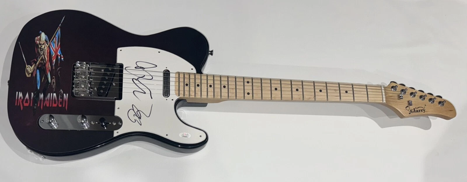 IRON MAIDEN SIGNED CUSTOM ELECTRIC GUITAR BRUCE DICKINSON DAVE MURRAY JSA COA