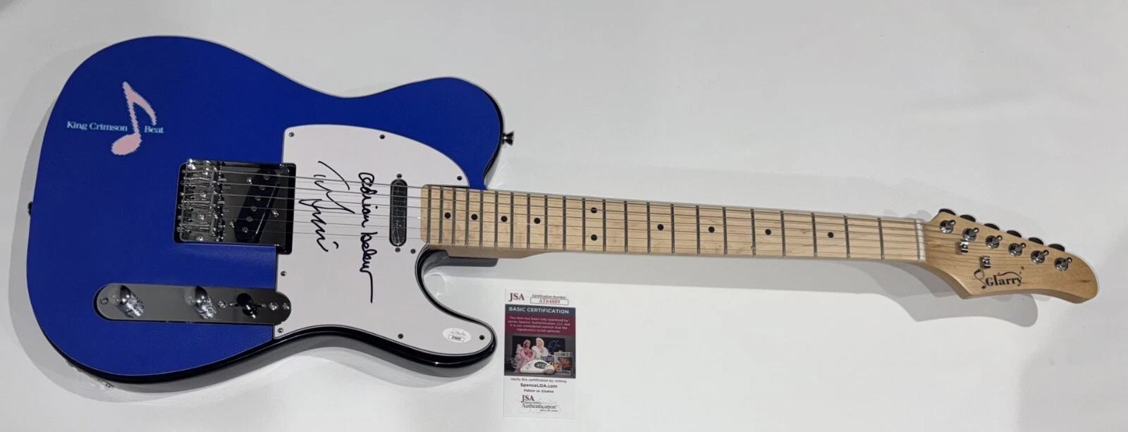 ADRIAN BELEW TONY LEVIN SIGNED CUSTOM KING CRIMSON BEAT ELECTRIC GUITAR JSA COA COLLECTIBLE MEMORABILIA