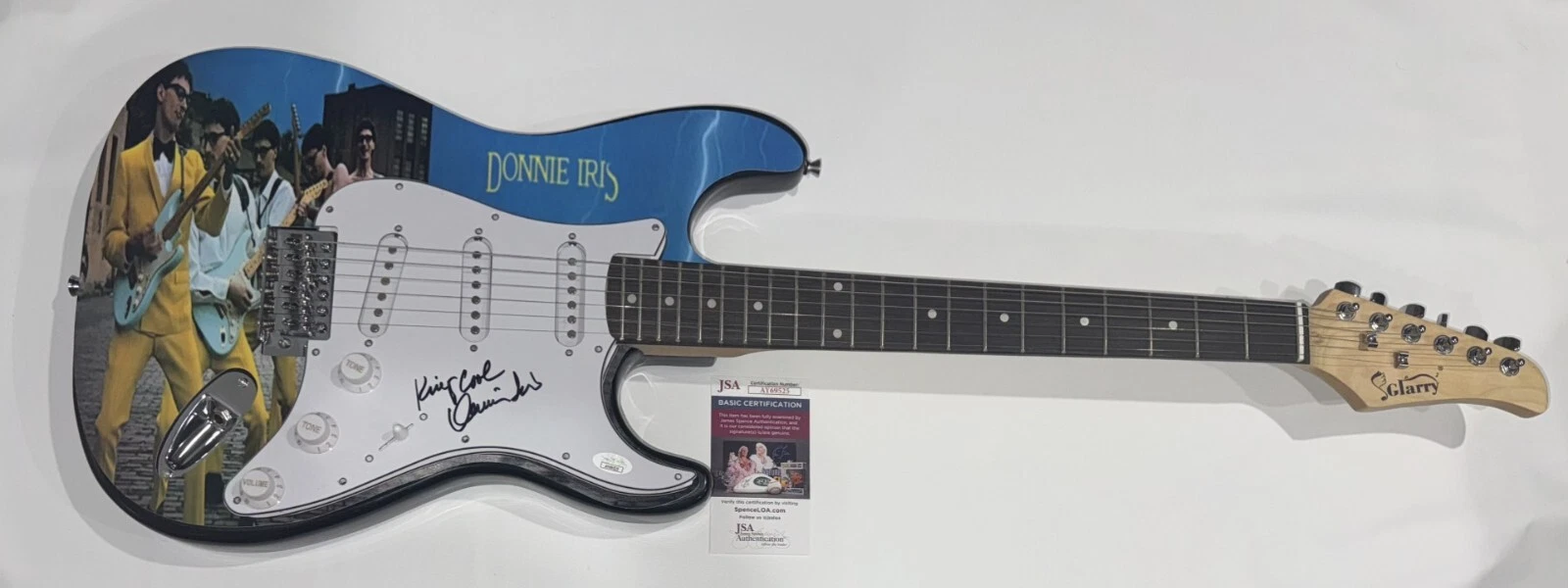 DONNIE IRIS SIGNED CUSTOM BACK ON THE STREETS ELECTRIC GUITAR KING COOL JSA COA