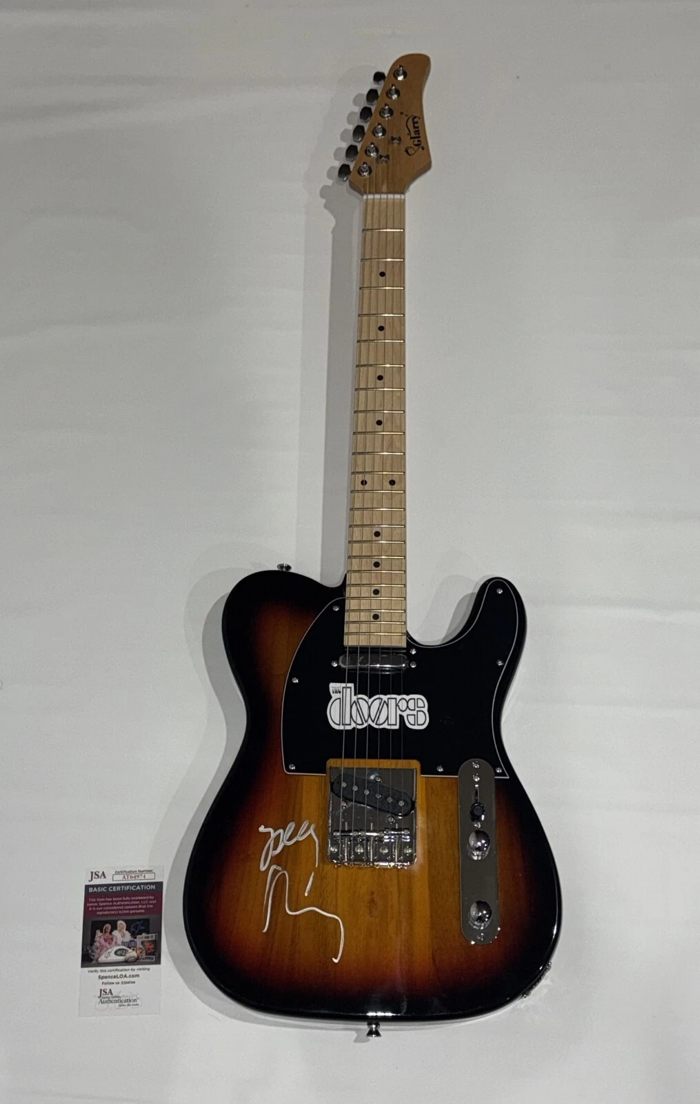 ROBBY KRIEGER SIGNED SUNBURST ELECTRIC GUITAR THE DOORS JSA COA