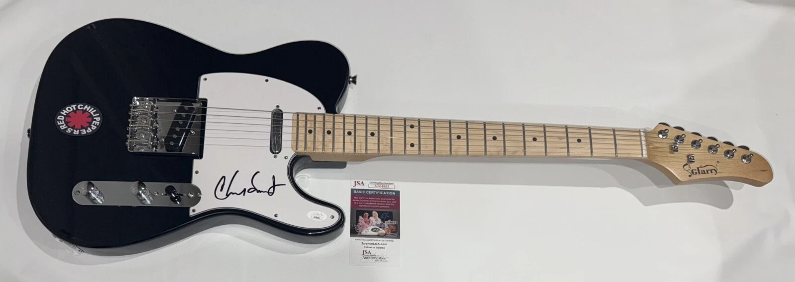 CHAD SMITH SIGNED BLACK ELECTRIC GUITAR RED HOT CHILI PEPPERS JSA COA