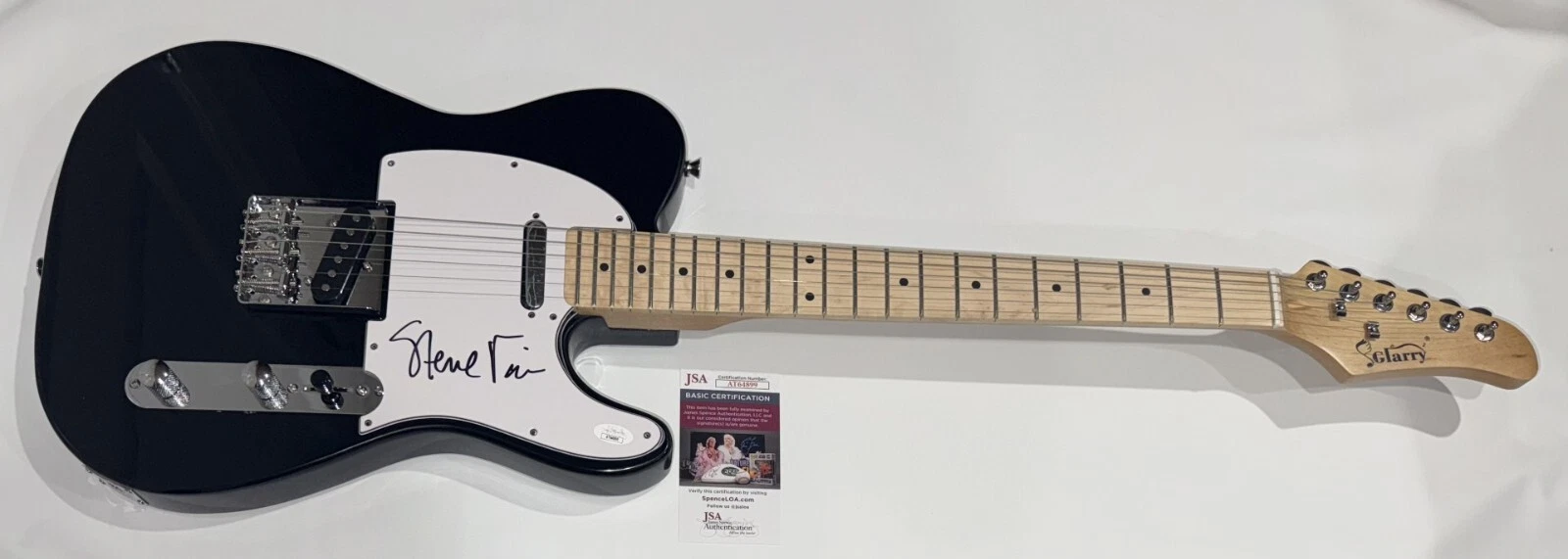 STEVE VAI SIGNED BLACK ELECTRIC GUITAR G3 LEGEND FULL SIGNATURE JSA COA