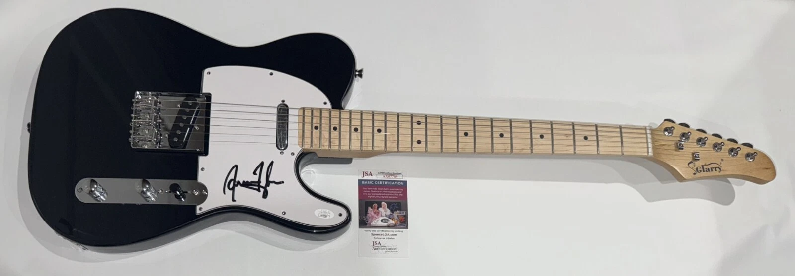 JAMES TAYLOR SIGNED BLACK ELECTRIC GUITAR SWEET BABY JAMES JSA COA