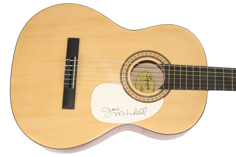 Joni Mitchell Signed Autograph Fender Acoustic Guitar Iconic Folk Rock Icon JSA