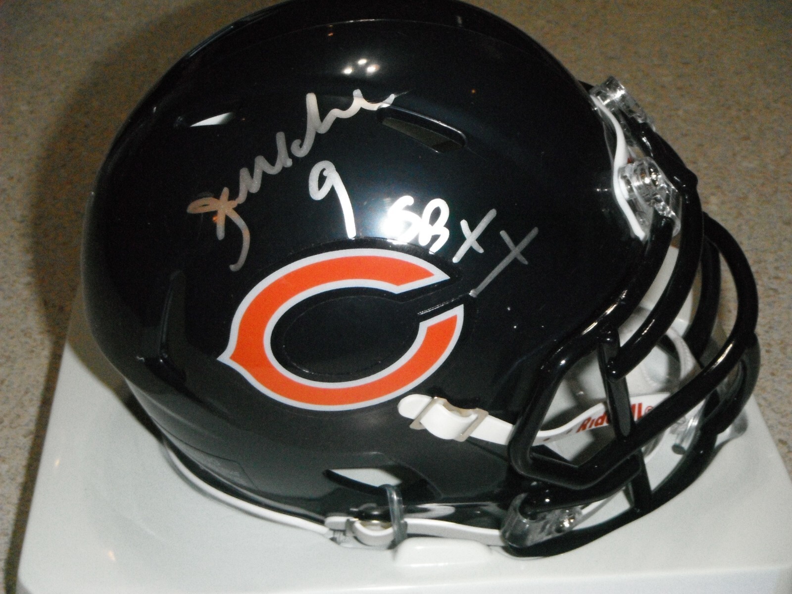 CHICAGO BEARS JIM MCMAHON SIGNED RIDDELL MINI HELMET
