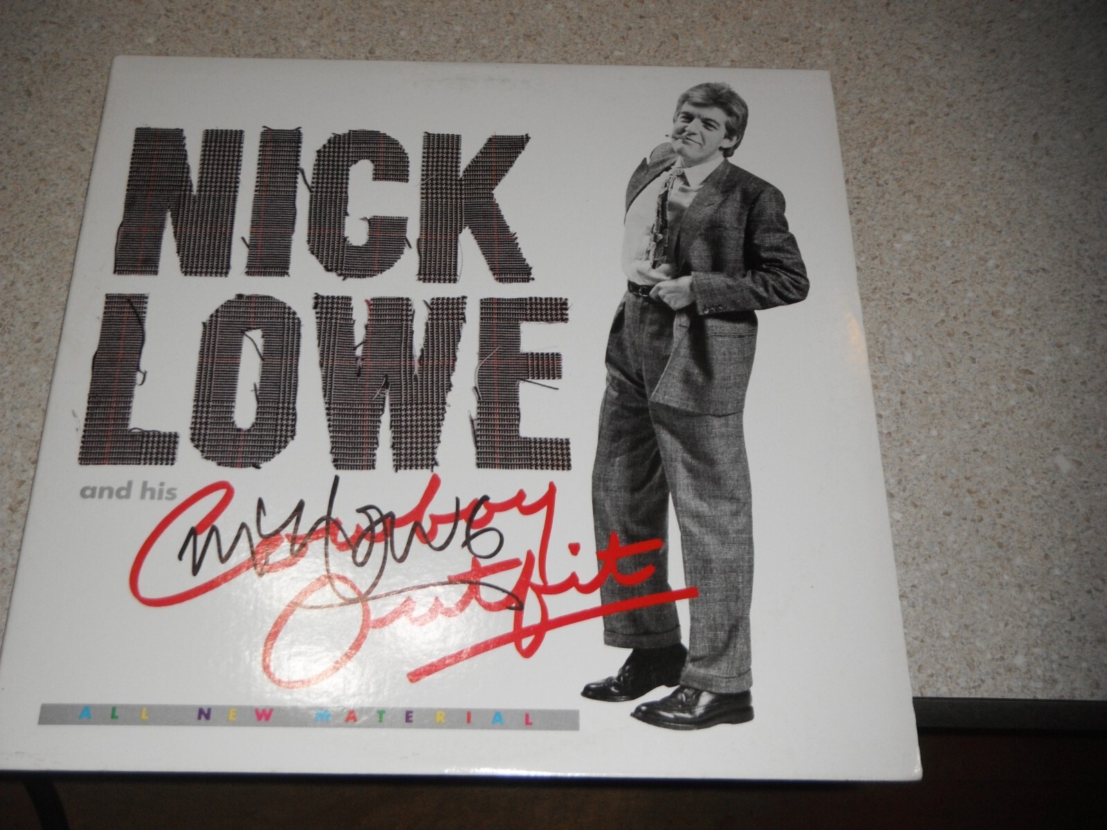 NICK LOWE SIGNED NICK LOWE AND HIS COWBOY OUTFIT VINYL ALBUM