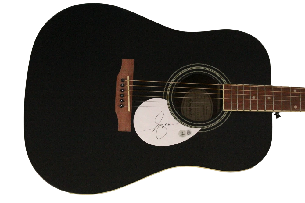 Geddy Lee of Rush Signed Autograph Gibson Epiphone Acoustic Guitar - Beckett COA