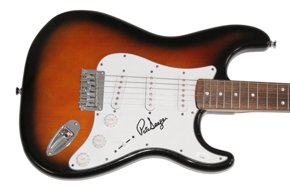 Pete Seeger Signed Autograph Fender Electric Stratocaster Guitar w/ JSA COA