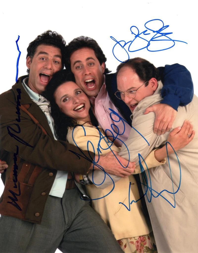 Jerry Seinfeld Michael Richards Jason Julia Signed Autograph 11x14 Photo JSA COA