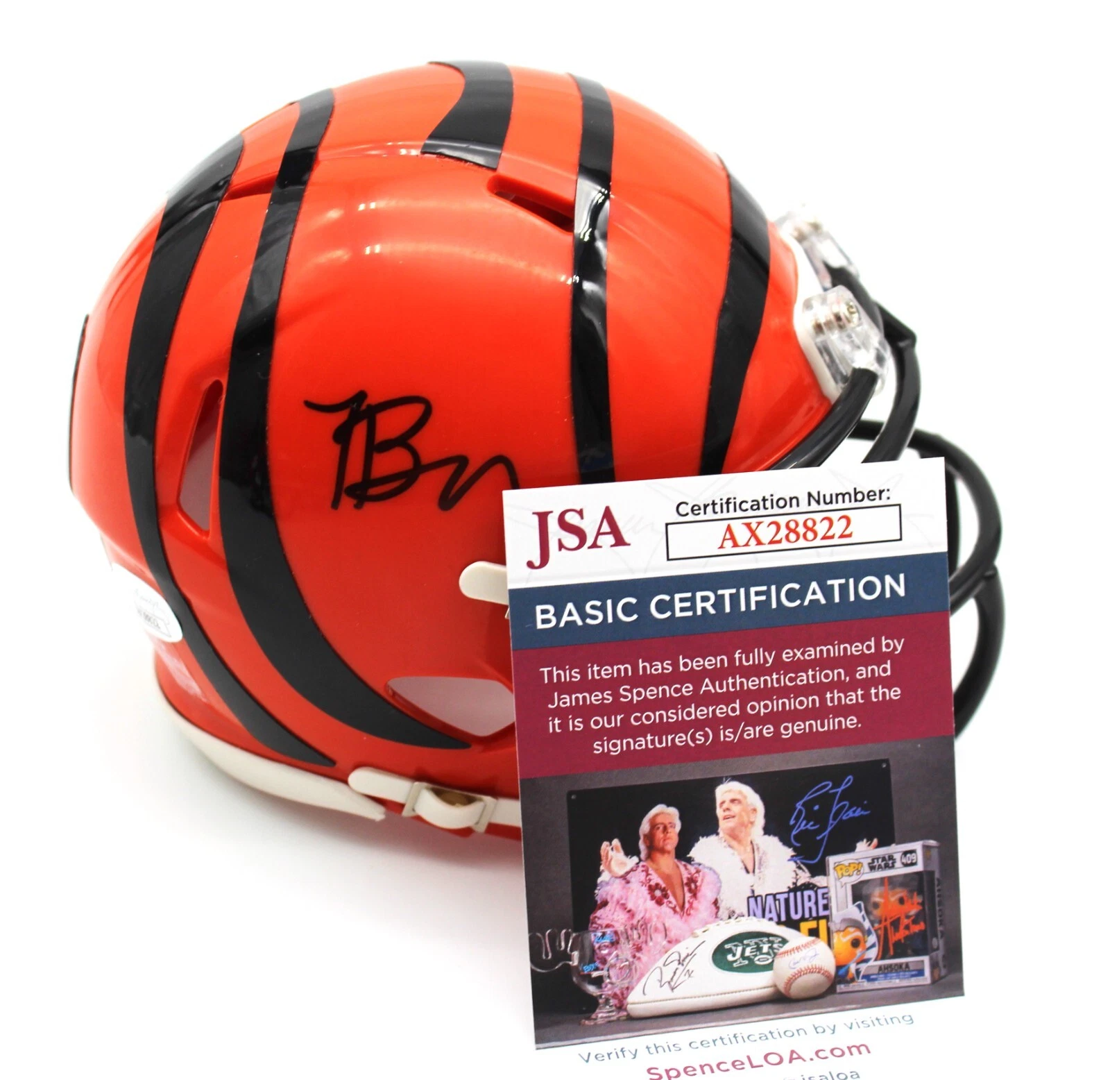 Trent Brown Signed Cincinnati Bengals Mini Football Helmet w/JSA COA AX28822