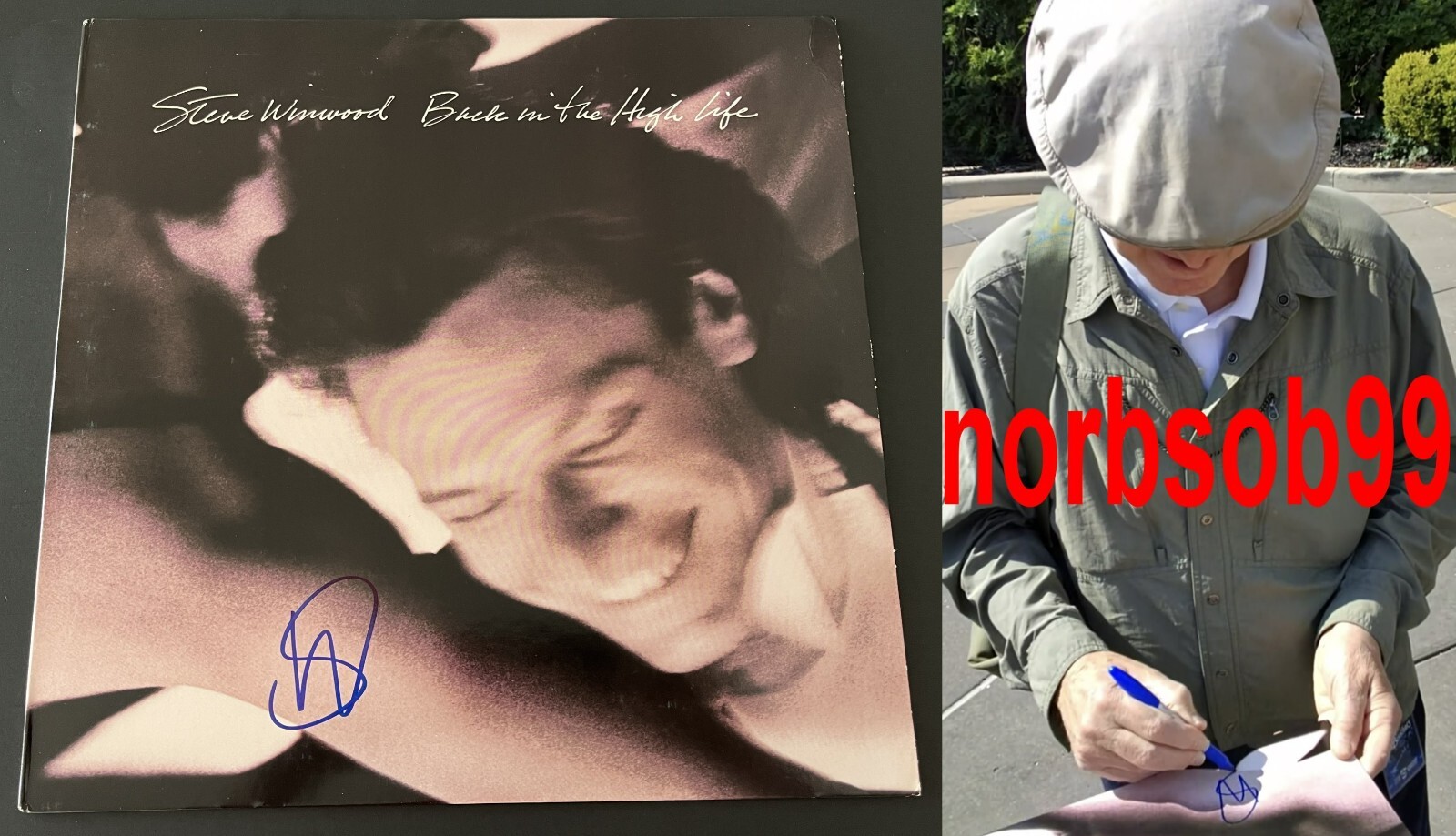 STEVE WINWOOD SIGNED AUTOGRAPH BACK IN THE HIGH LIFE VINYL w/EXACT PROOF BECKETT