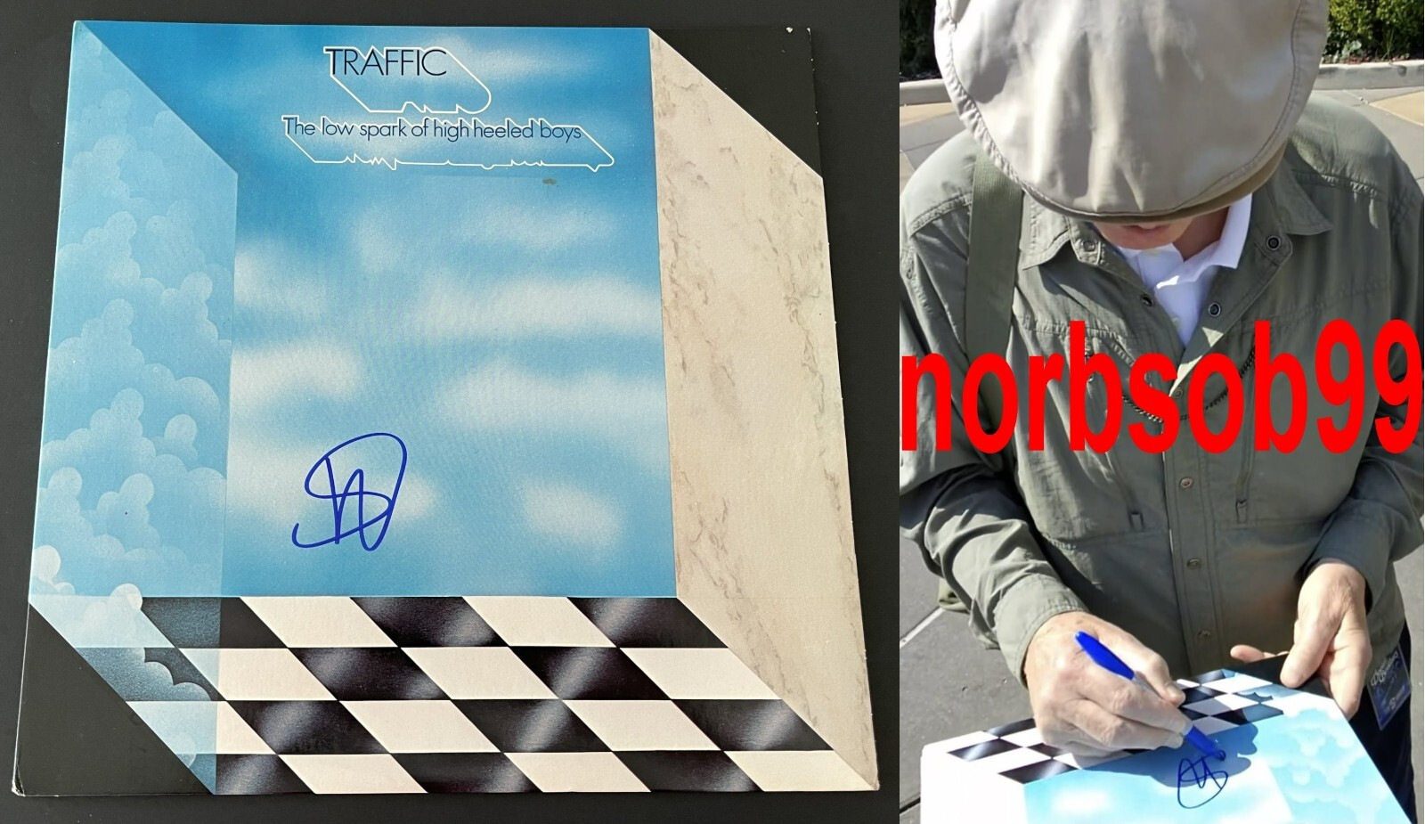 STEVE WINWOOD SIGNED TRAFFIC THE LOW SPARK OF HIGH HEELED BOYS VINYL w/PROOF COA