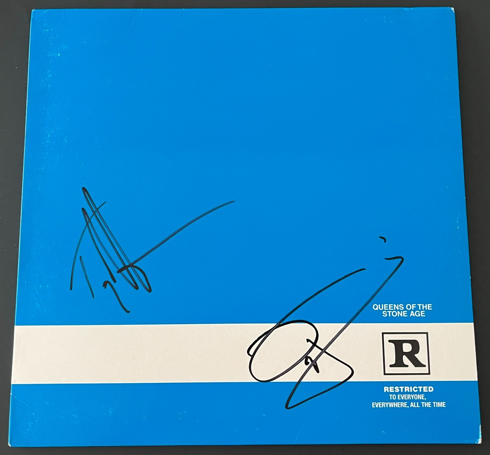 JOSH HOMME + TROY V SIGNED QUEENS OF THE STONE AGE RATED R VINYL & BECKETT COA