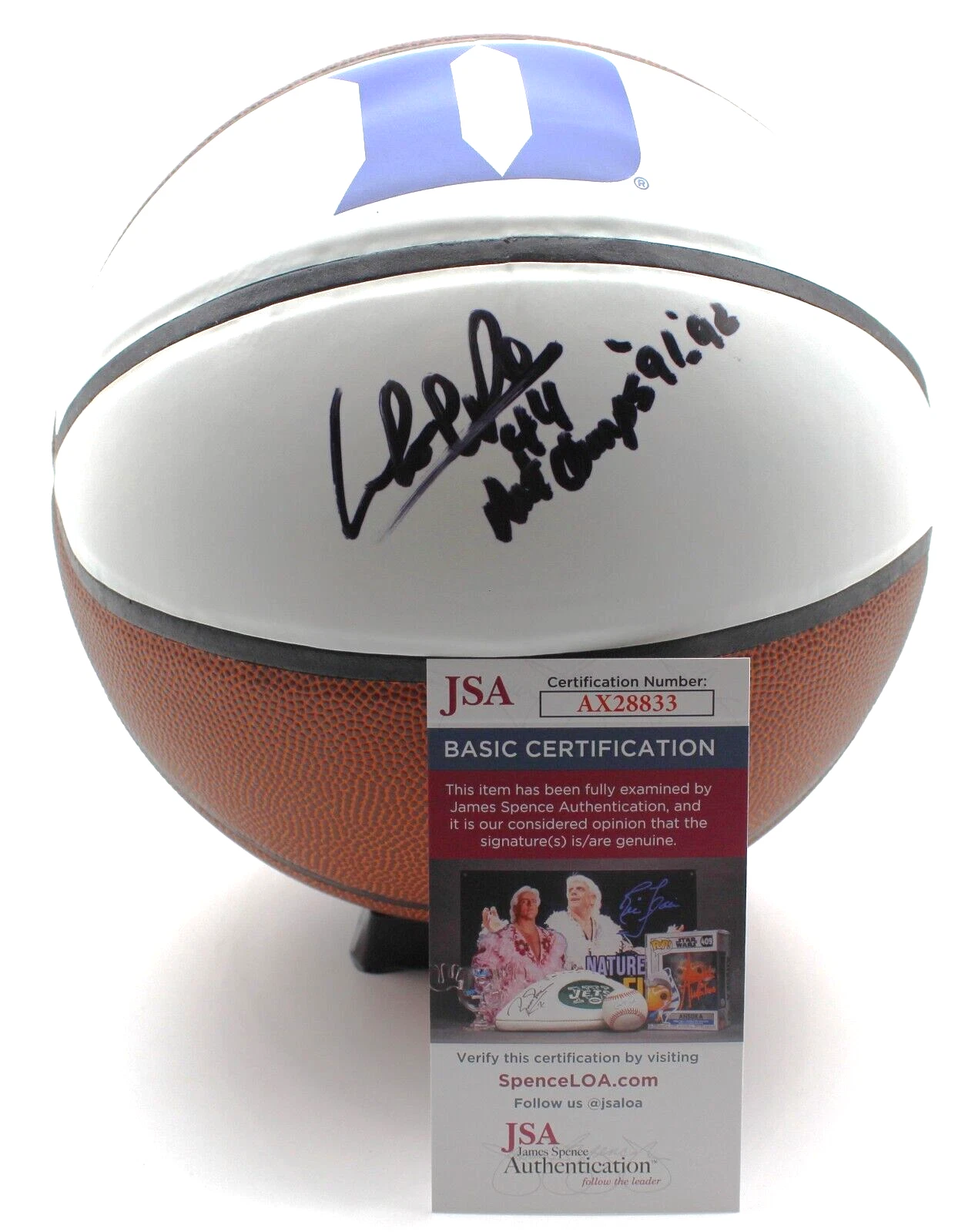 Cherokee Parks Signed Duke Blue Devils Logo Basketball w/JSA COA AX28833