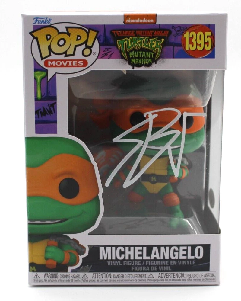 Shamon Brown Jr. Michelangelo Turtle TMNT 1395 Signed Funko Pop JSA AX28783 SWAP
