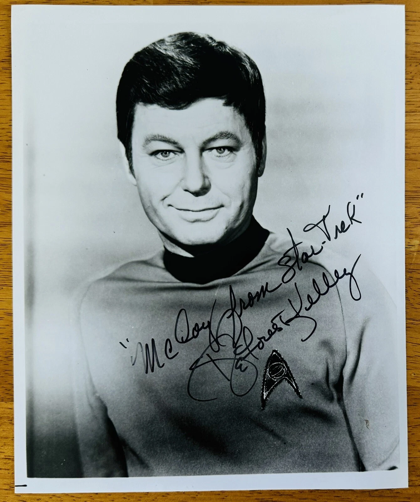 DeForest Kelley Signed Autographed Star Trek 8x10 Photo w Inscription Beckett