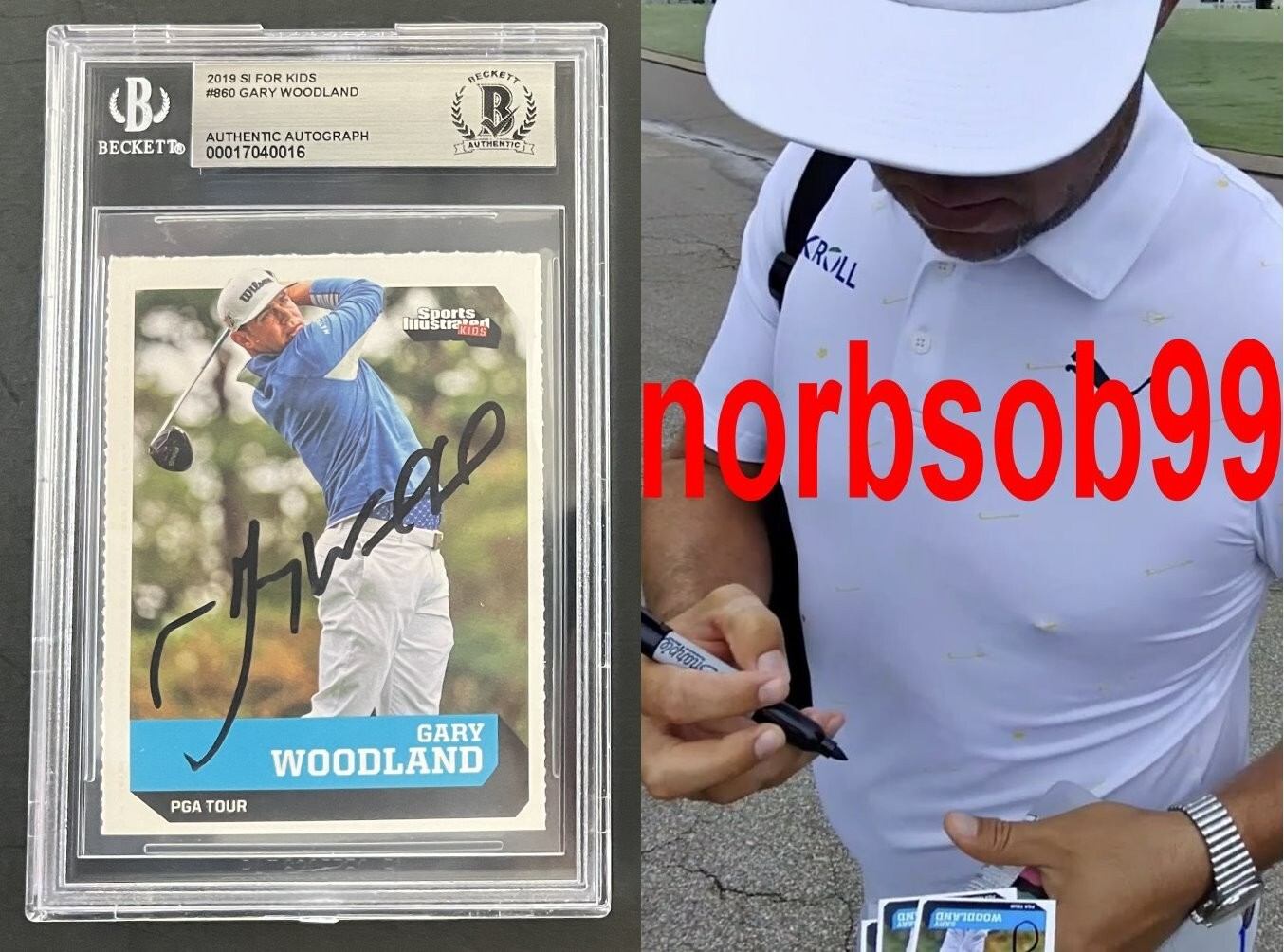 GARY WOODLAND SIGNED 2019 SI FOR KIDS ROOKIE CARD WEXACT VIDEO PROOF BECKETT BGS COLLECTIBLE MEMORABILIA