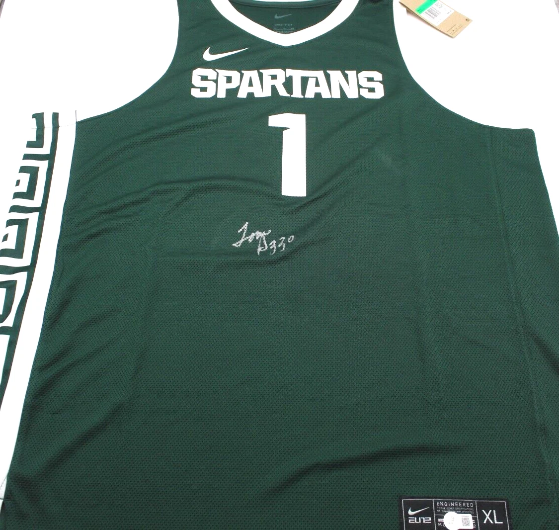 TOM IZZO SIGNED MICHIGAN STATE SPARTANS BASKETBALL JERSEY W/BECKETT COA BP89884 COLLECTIBLE MEMORABILIA
