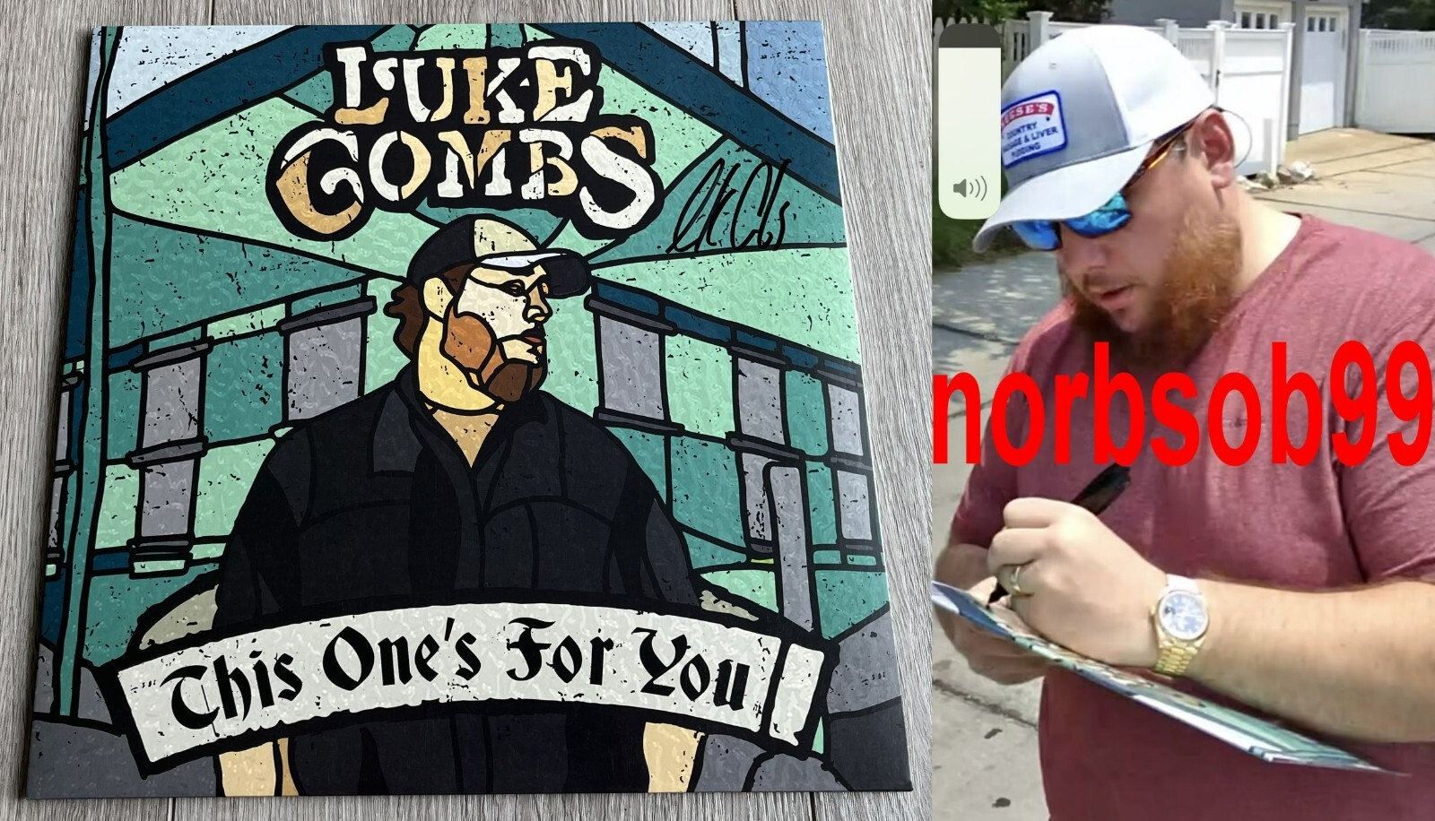 LUKE COMBS SIGNED THIS ONE'S FOR YOU VINYL ALBUM LP w/EXACT PROOF & BECKETT COA