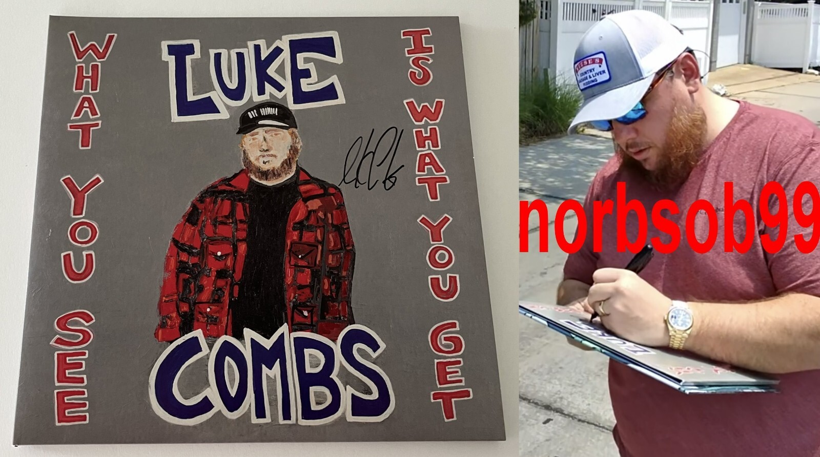 LUKE COMBS SIGNED WHAT YOU SEE IS WHAT YOU GET VINYL w/EXACT PROOF & BECKETT COA