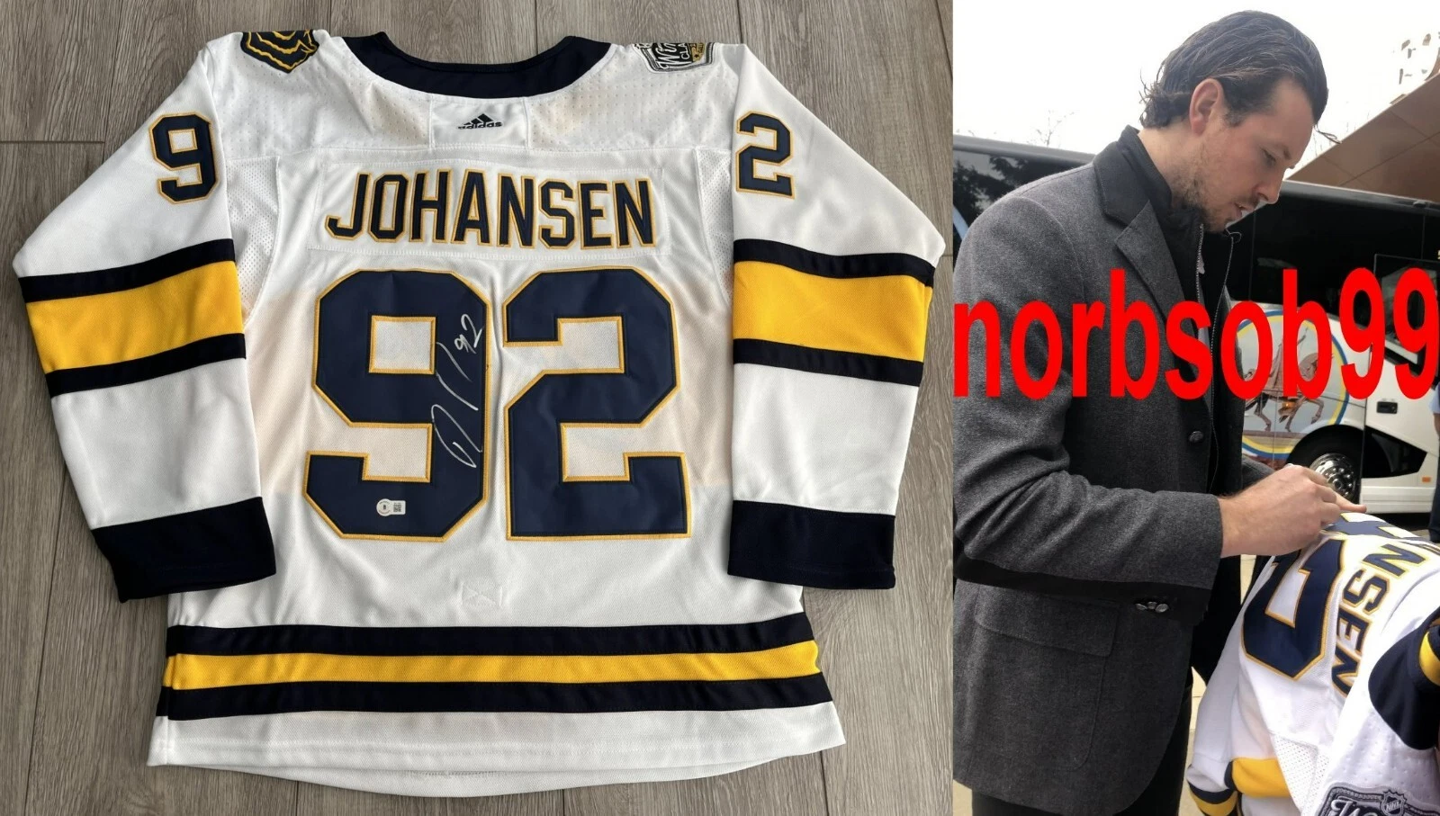 RYAN JOHANSEN SIGNED NASHVILLE PREDATORS JERSEY w/EXACT VIDEO PROOF BECKETT COA