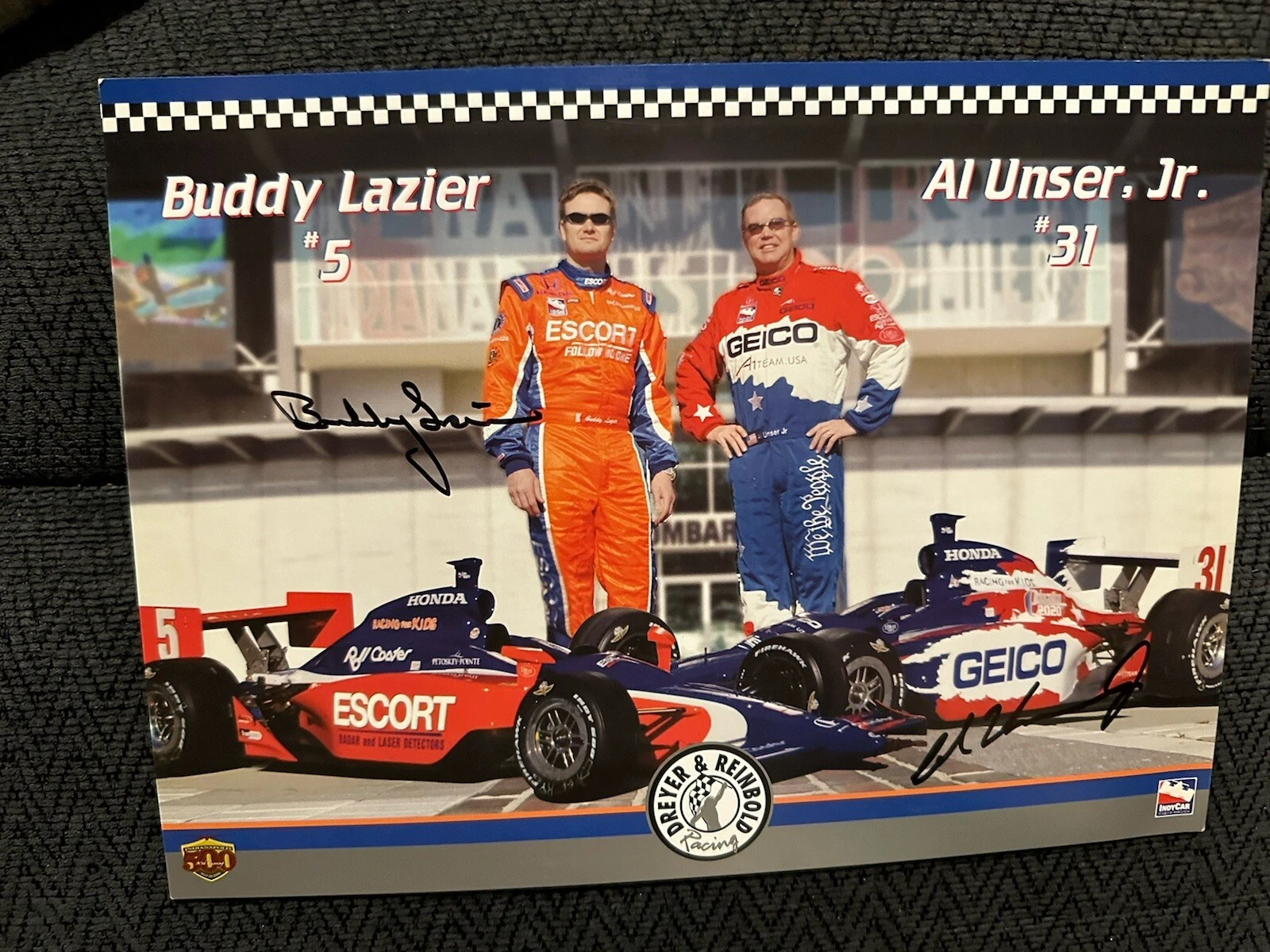 Al Unser Jr Buddy Lazier Promo Card Signed Hero Card Indianapolis 500 Indy Car