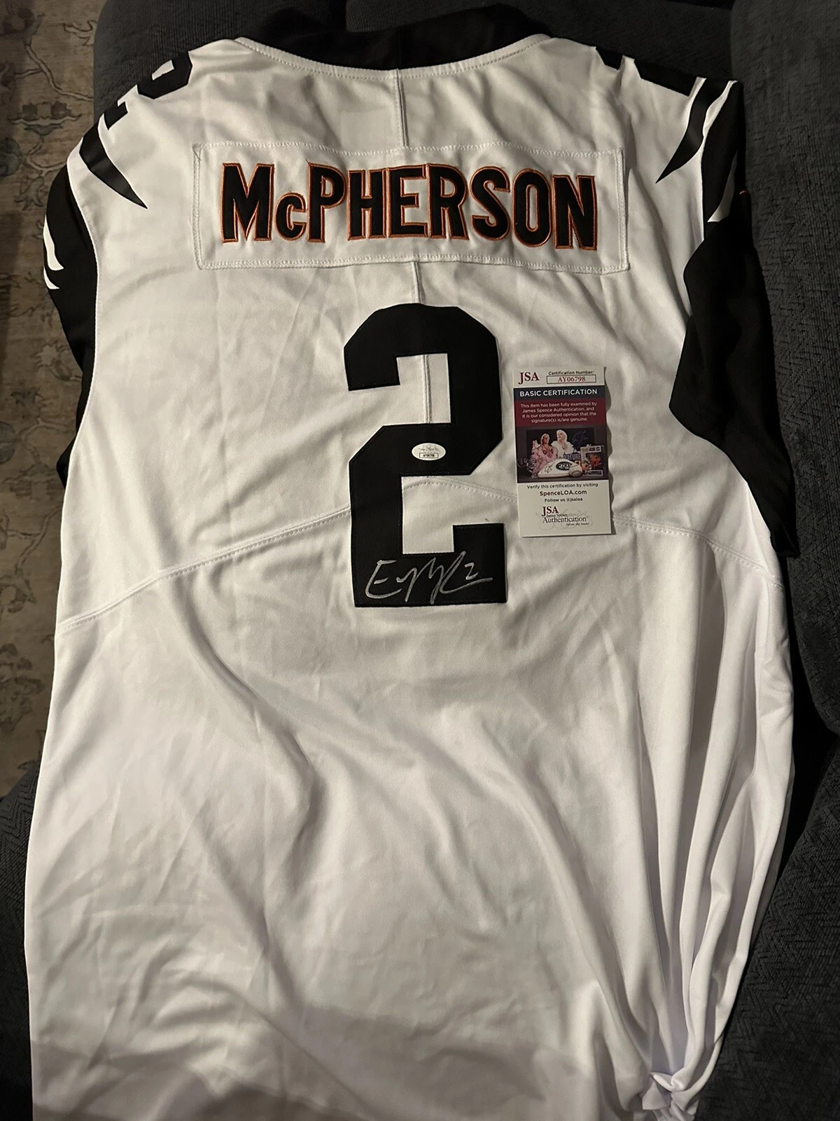Evan McPherson SIGNED Bengals Jersey Stitched XL JSA Authentication COA